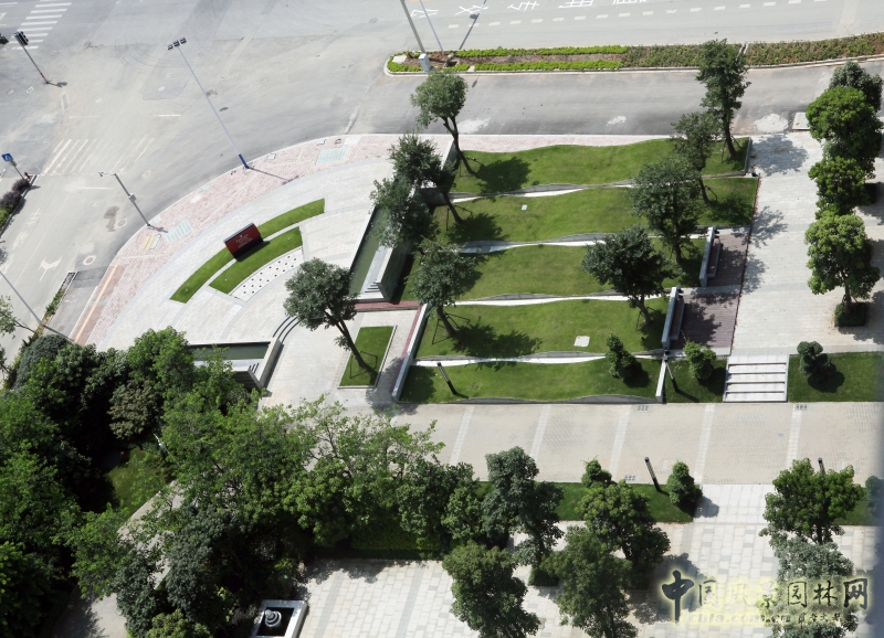 西北角弧形廣場及波浪草坪樹陣廣場橫豎板材模數(shù)統(tǒng)一實(shí)現(xiàn)對縫關(guān)系