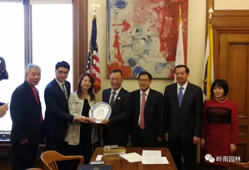 嶺南園林尹洪衛(wèi)董事長率團赴美考察