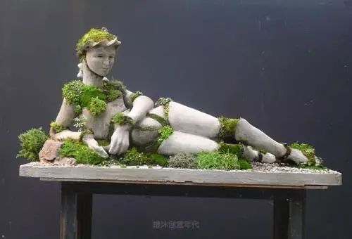 超有創(chuàng)意，是雕塑還是花盆？